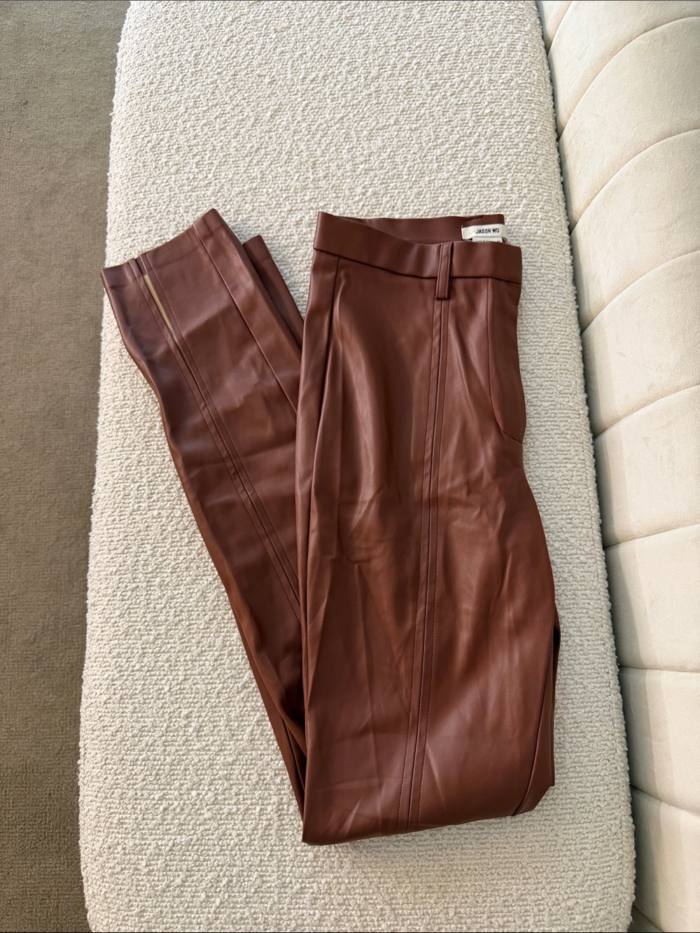 Jason Wu Chestnut Faux Leather Skinny Pants